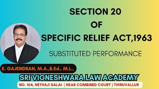 what is Substituted performance as per Section 20 of Specific relief Act1963  Tamil [upl. by Garceau]