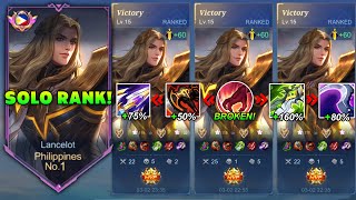 LANCELOT BEST FULL DAMAGE BUILD FOR SOLO RANKED GAME 2024 AUTO WINSTREAKMobile legends [upl. by Curtice180]