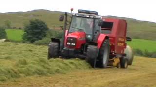 Baling with MasseyFerguson  Raking with a Deere [upl. by Nisen51]