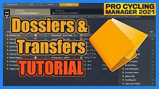 Basiswissen für DOSSIERS amp TRANSFERS  Pro Cycling Manager 2021 TUTORIAL [upl. by Tyre]