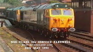 BR in the 1990s NSE Class 50s Service Farewell on 24th May 1992 WOE Line [upl. by Thorn]