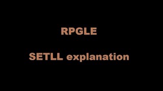 SETLL using in RPG program [upl. by Kerri905]