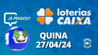 Resultado da Quina  Concurso nº 6427  27042024 [upl. by Latham]