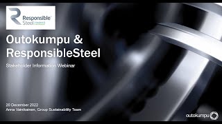 ResponsibleSteel Stakeholder Webinar [upl. by Schwab]