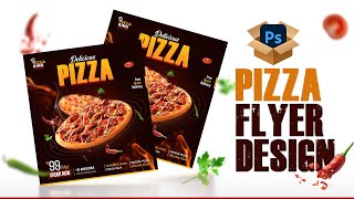 How to Design pizzaflyerdesign in photoshop  graphicdesign  Food Flyer  Free PSD file Download [upl. by Nocaj]