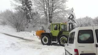 MB trac snow plowing [upl. by Arodoet]