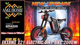 Overview EKXBIKE X21 Electric Dirt Bike for Adults 2000W 35AH Samsung Battery Mountain Moped Amazon [upl. by Delp]