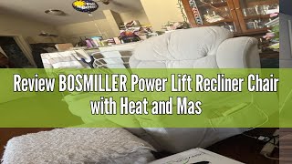 Review BOSMILLER Power Lift Recliner Chair with Heat and Massage Electric Fabric Recliner Chair for [upl. by Dinan]