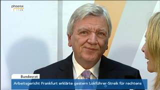 Interview Volker Bouffier und Stephan Weil zum Amt des Bundesratspräsidenten am 07112014 [upl. by Orrocos513]