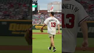 Stetson Bennett IV throws out first pitch for Braves 🔥  Shorts [upl. by Venable]