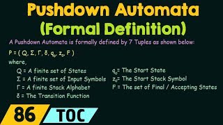 Pushdown Automata Formal Definition [upl. by Felicio]