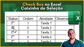 Caixa de Seleção Check Box no Excel  Como fazer [upl. by Minsat209]