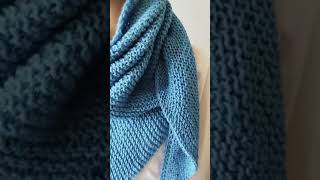 Easy Hand Knitted Triangle Shawl [upl. by Inalel100]