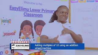 How to add multiples of 10 using an adding wheel or machine  CBC Grade 3 Math Lesson [upl. by Hoagland]