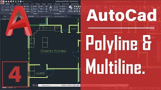 Polyline And Multiline command in AutoCAD  AutoCAD commands [upl. by Peugia]