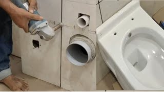 दीवार वाली सीट कैसे फिट करें  Wall hung toilet seat fitting and installation his accessories [upl. by Eden]