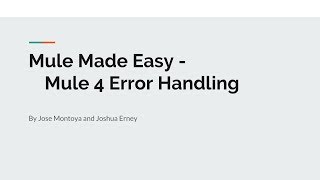 Mule 4 Error Handling [upl. by Ativla]