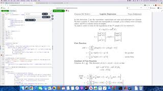 Deriving Matrix Form of Logistic Equation Cost Function and Gradient [upl. by Pettifer]