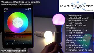 MagicConnect Bluetooth Mesh Bulb Factory Reset  Magic Connect Smart Bulbs [upl. by Shishko827]