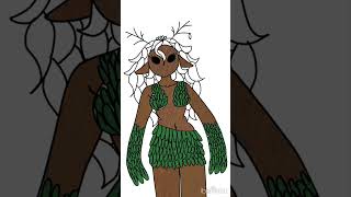 Dryad speed paint🖤💚🤎drawing dryad art [upl. by Kal]