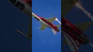 Patrouille de Suisse F5 Freedom Fighter releasing flares [upl. by Aix]