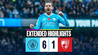 EXTENDED HIGHLIGHTS  Man City 61 Bournemouth  Doku dazzles as city hit six [upl. by Melc]