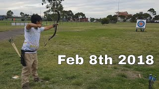 NU Archery Practice Istvan Toth Mongolian Bow  February 8th 2018 [upl. by Sile]