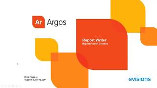 Argos 54 Report Writer Training [upl. by Kayne]