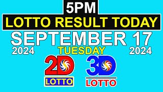 5pm Lotto Result Today September 17 2024 Tuesday [upl. by Nnaoj]