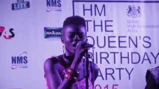 Wiyaala sings Ghanaian amp British National Anthems [upl. by Adnorrehs]