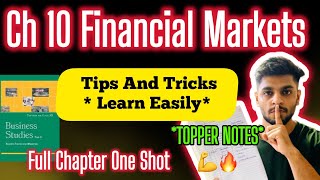 One ShotTips ampTricks FINANCIAL MARKETS Chapter 10  Class 12 Business Studies  TOPPER NOTES [upl. by Arabella]