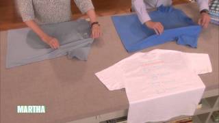 How to Fold a TShirt  Marthas Best Clothes Folding Hack [upl. by Asiret113]