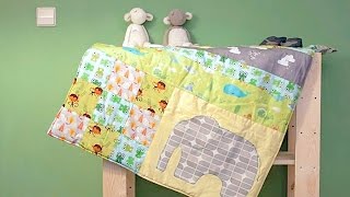 Babydecke selber nähen Patchworkdecke – DIY Eule [upl. by Fini]