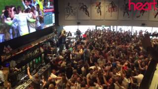 Fans at Ashton Gate Stadium Bristol celebrate England winner against Wales at Euro 2016 [upl. by Idnahr]