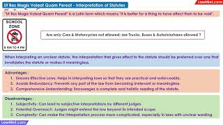 Ut Res Magis Valeat Quam Pereat Interpretation of Statutes [upl. by Naiditch]