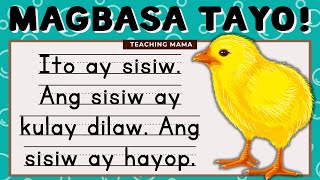 MAGBASA TAYO  PAGSASANAY SA PAGBASA NG TAGALOG  FILIPINO READING FOR KINDERGARTEN  TEACHING MAMA [upl. by Shellans609]