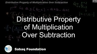 Distributive Property of Multiplication Over Subtraction Math Lecture  Sabaqpk [upl. by Nyrhtak739]