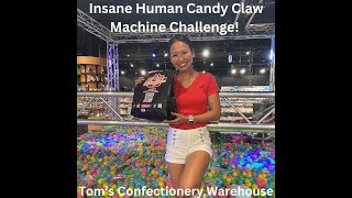 Insane Human Candy Claw Machine Challenge  Toms Confectionery Warehouse Melbourne [upl. by Acacia]