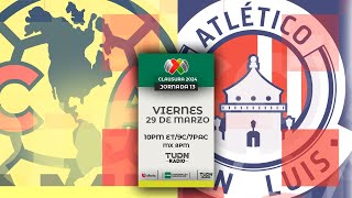 AMÉRICA VS ATLÉTICO SAN LUIS EN VIVO 🔴 JORNADA 13 LIGA MX CLAUSURA 2024 [upl. by Yrallih]