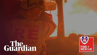 Australian firefighters capture moment their truck is overrun by a bushfire [upl. by Elisabeth623]