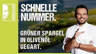 Schnelles grüner SpargelRezept in Olivenöl gegart von Steffen Henssler [upl. by Neltiac79]