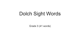 Dolch Sight Words for Grade 3  Strengthen Reading Skills with Key Sight Words [upl. by Malchus]