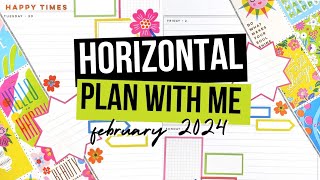 Horizontal Happy Planner® PLAN WITH ME  Sunny Risograph Weekly Planner Spread Idea  February 2024 [upl. by Ardnot]