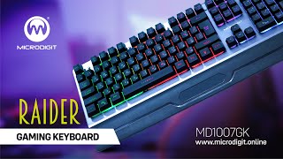 Microdigit  RAIDER Gaming Computer Keyboard  MD1007GK [upl. by Rases956]