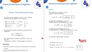 Exercice 3 Thermodynamique corrigé partie 1 [upl. by Atteuqal]