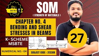 CH4 BENDING AND SHEAR STRESSES IN BEAM CALCULATE SHEAR STRESS STRENGTH OF MATERIALS  SOM313308 [upl. by Nylia601]