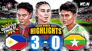 OFF TO QUARTERS  Philippines vs Myanmar Highlights  2023 Asian Games Womens Football [upl. by Burta]