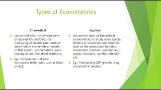 Types of Econometrics [upl. by Leval]