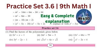 Practice Set 36 L3 Polynomials  9th Math I Maharashtra board [upl. by Gildas]