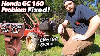 Honda GC 160 running problem fixed Troy built horse tiller engine swap [upl. by Bick332]